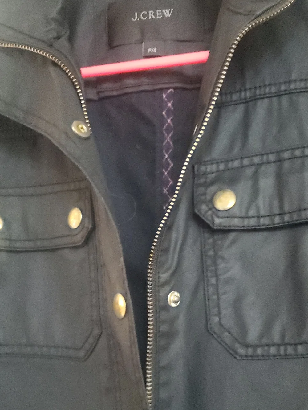 J.Crew PXS Black Utility Jacket w/Brass Hardware Very Good Condi.